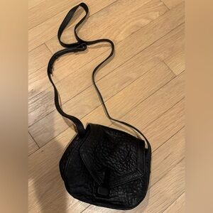 Mini Black Leather Crossbody Bag